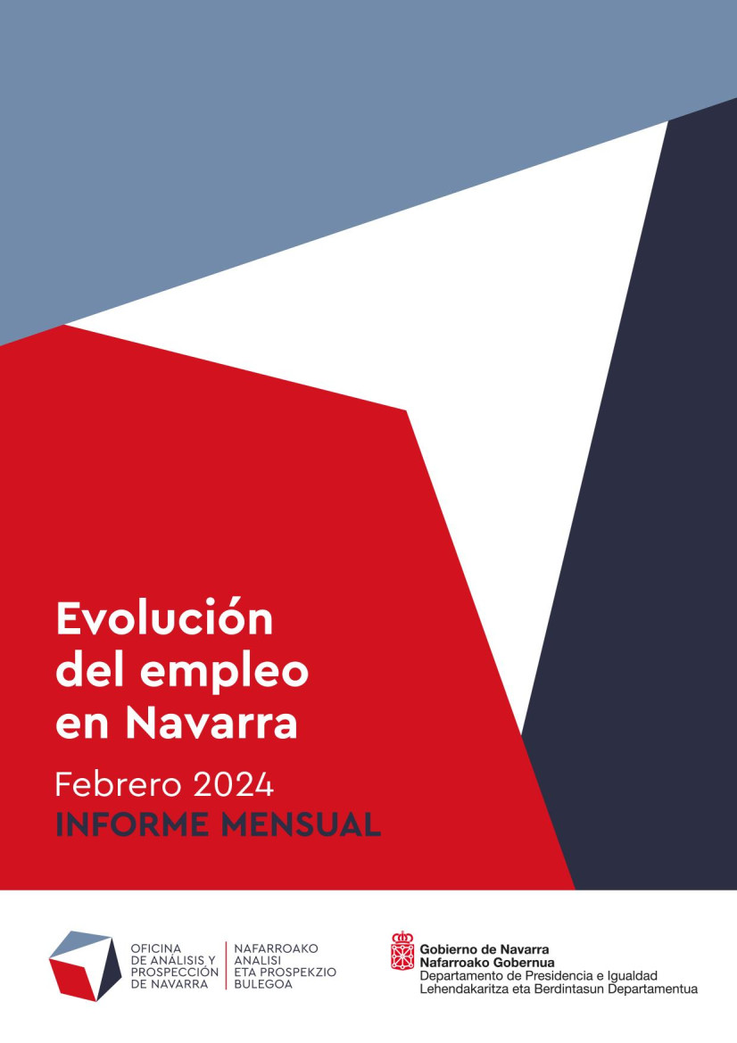 Portada del informe sobre Evolución del empleo en Navarra: febrero 2024.