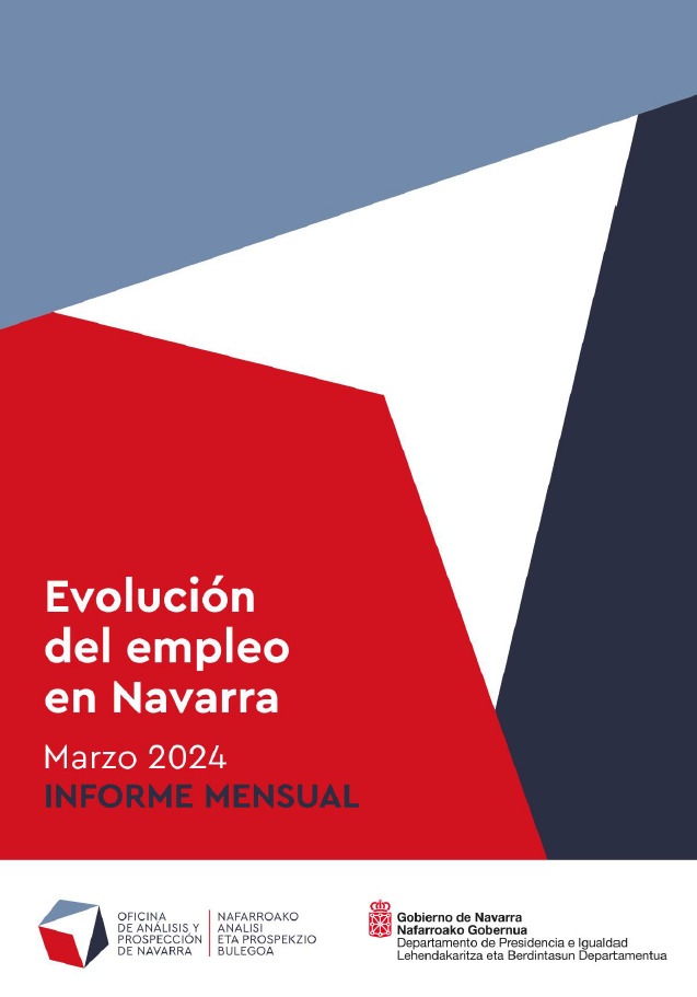 Portada del informe mensual sobre Evolución del Empleo en Navarra: marzo 2024