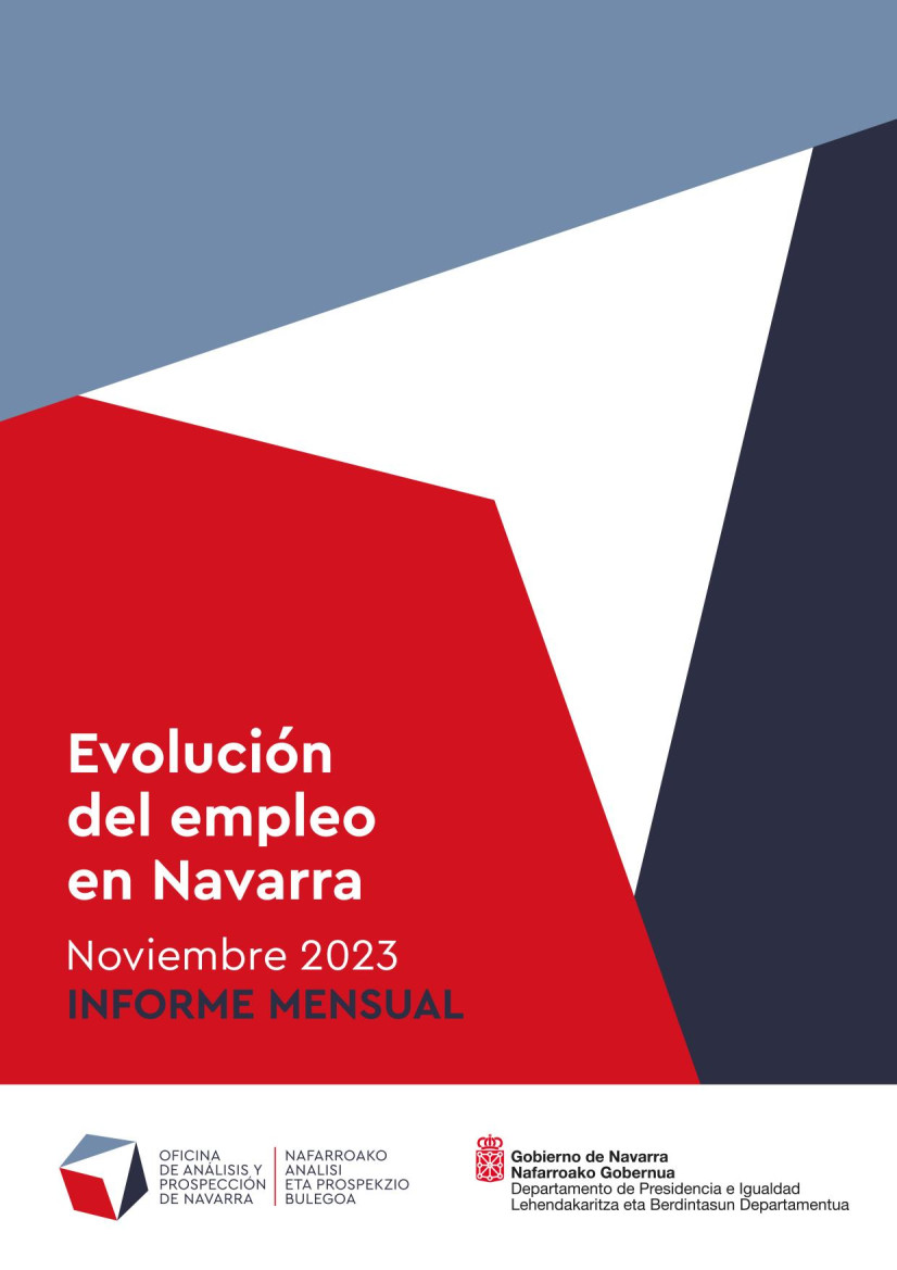Portada del informe sobre Evolución del empleo en Navarra: noviembre 2023