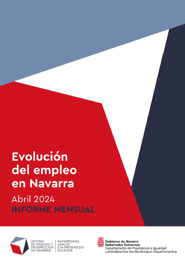 Portada del informe sobre Evaluación del empleo en Navarra: abril 2024