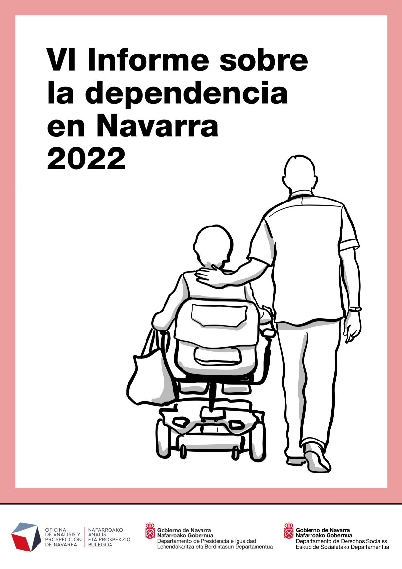 Portada del VI Informe sobre la dependencia en Navarra 2022